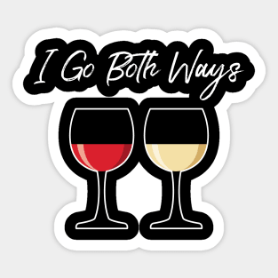 I Go Both Ways' Cool Wine Sticker